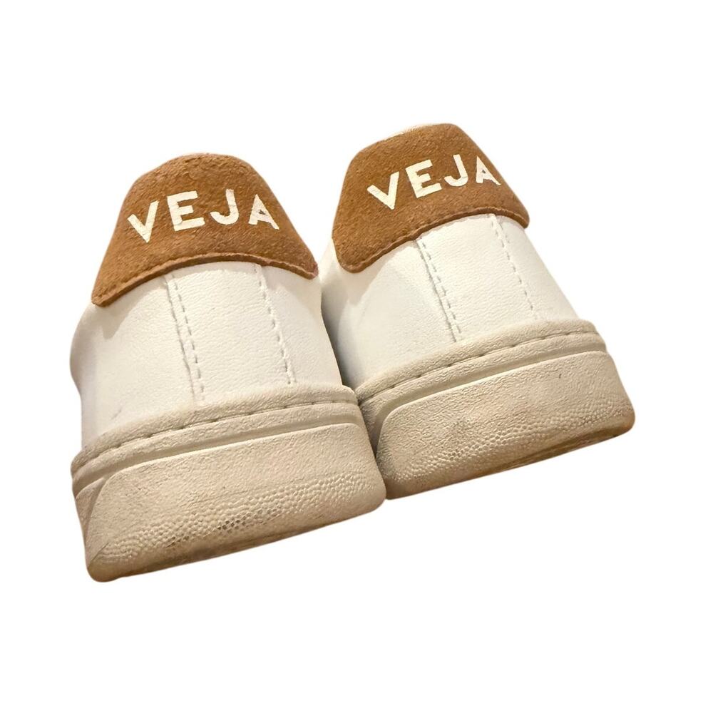 VEJA V-12 Leather White Camel Sneakers Women's Sz. 7 - Picture 5 of 8